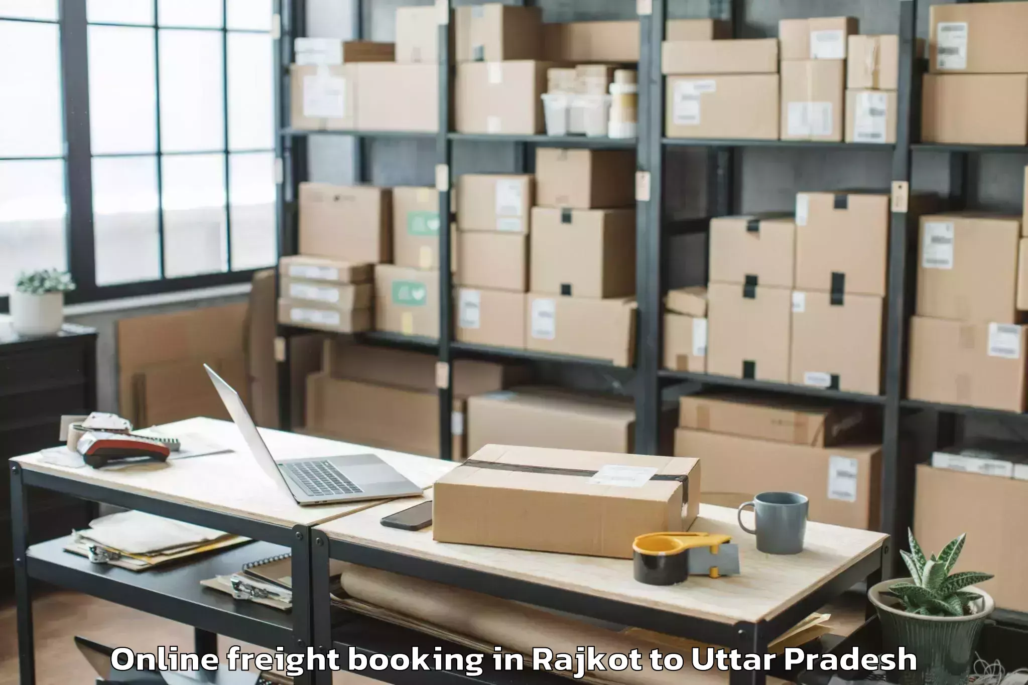 Professional Rajkot to Prayagraj Online Freight Booking